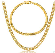 Popular men's jewelry 18K gold necklace bracelet set