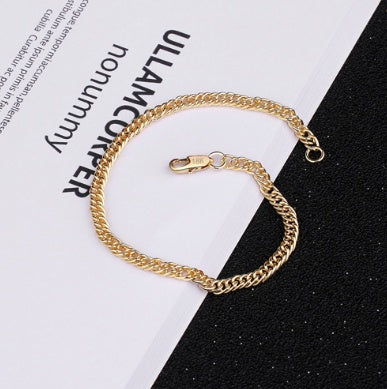 Popular men's jewelry 18K gold necklace bracelet set