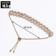 Hip Hop Unisex Trendy Thick Bracelets Exquisite Crystal Woman 3 Color Mental Figaro Bracelets Easy-wear Drawstring Man Jewelry