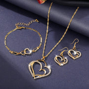 Frosty Wind Silver White Gold Yellow Two Tone Beautiful Bracelet Necklace Earrings Set