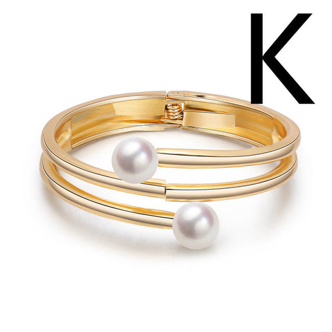 Alloy Jewelry Double Pearl Bracelet Women